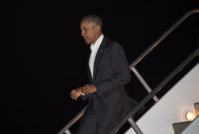 Obama arriving in Miami