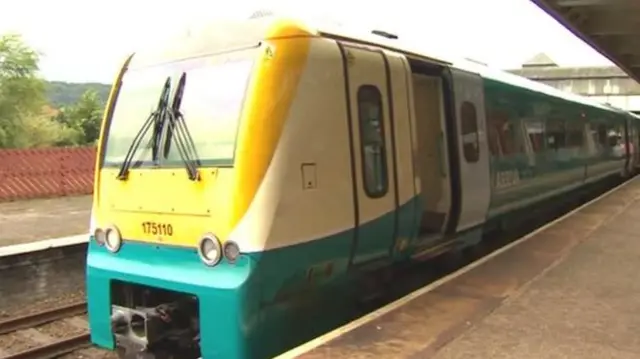 Arriva Trains Wales train at Bangor, Gwynedd station