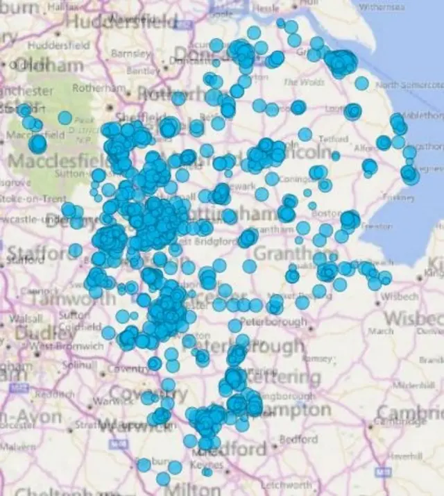 Map of calls EMAS has responded to today