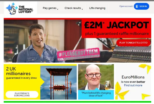 National Lottery website