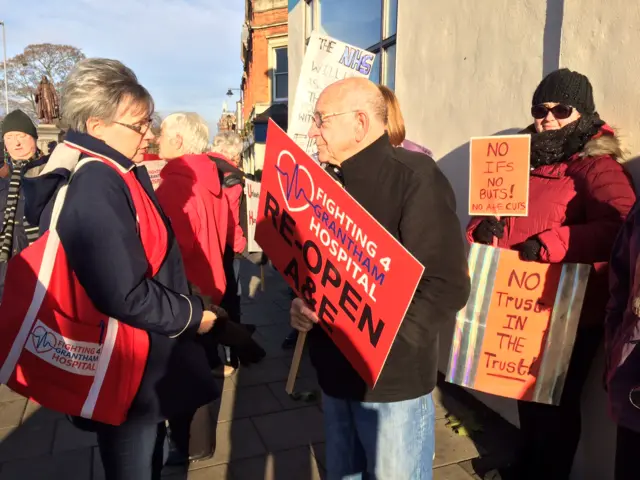 Grantham A&E protest