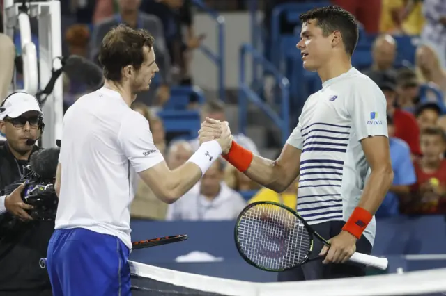 Murray and Raonic at the Western & Southern Open in Ohio in August