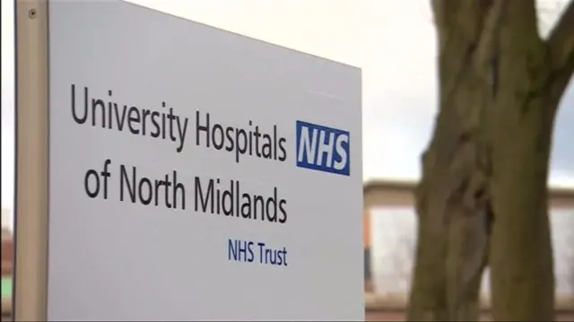 University Hospitals of North Midlands NHS Trust sign