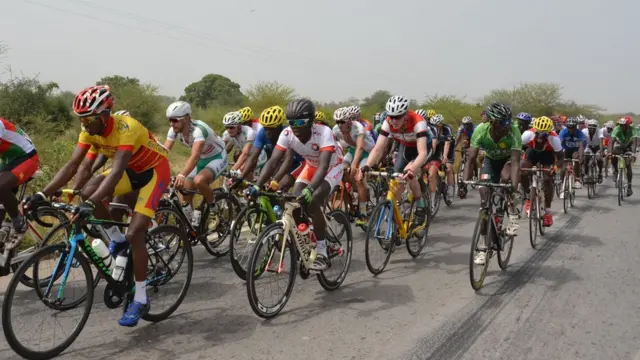 Cyclists during the Tour du Faso