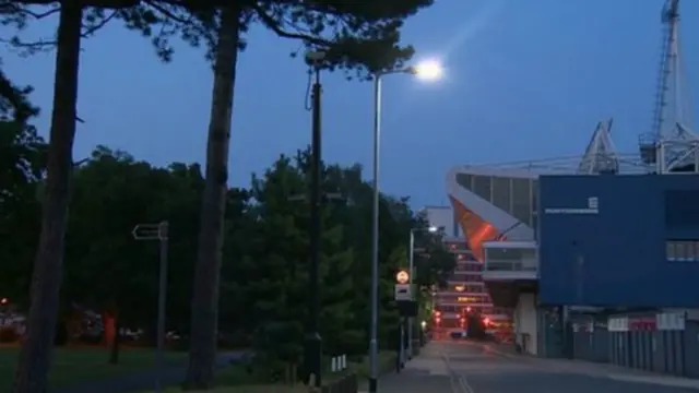 Portman Road at night