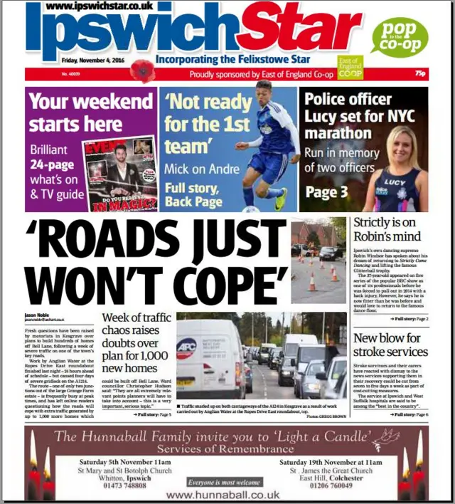 Front cover of Ipswich Star