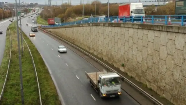 A500/A50 slip road at Sideway