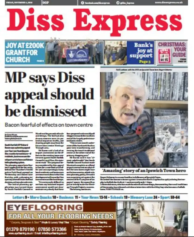 Diss Express front page