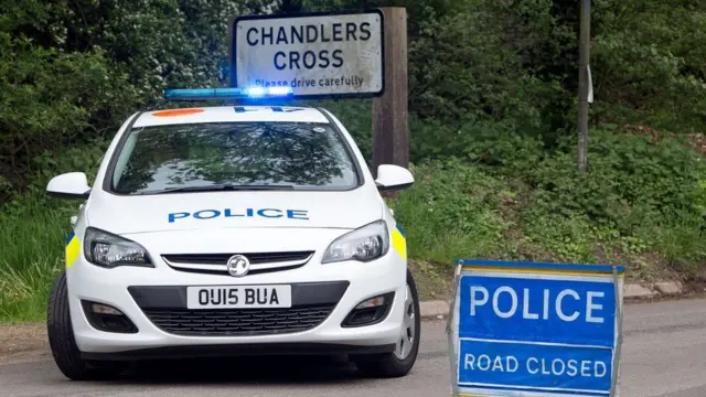 Site of the discovery of the body at Chandlers Cross in Hertfordshire