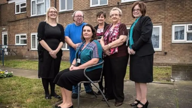 Staff and residents at Russell House during the open day event