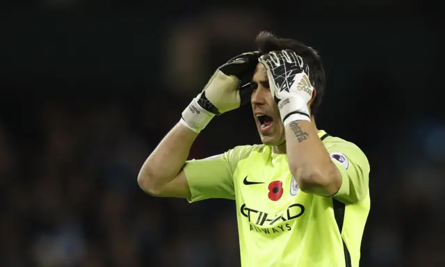 Claudio Bravo looks dejected