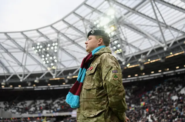 Solider at the London Stadium