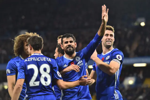 Costa celebrates goal