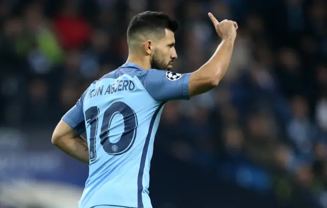 Aguero celebrates