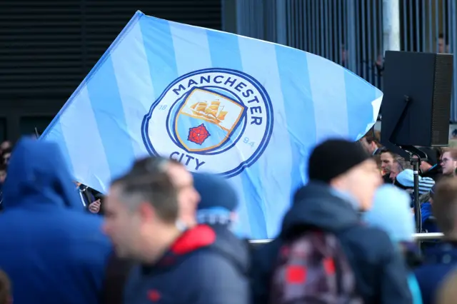 A Manchester City flag