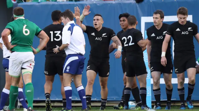 TJ Perenara celebrates scoring