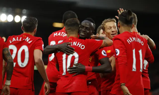 Sadio Mane celebrates