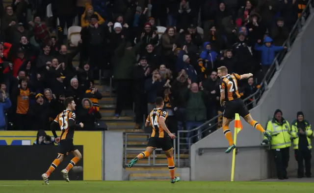 Michael Dawson celebrates