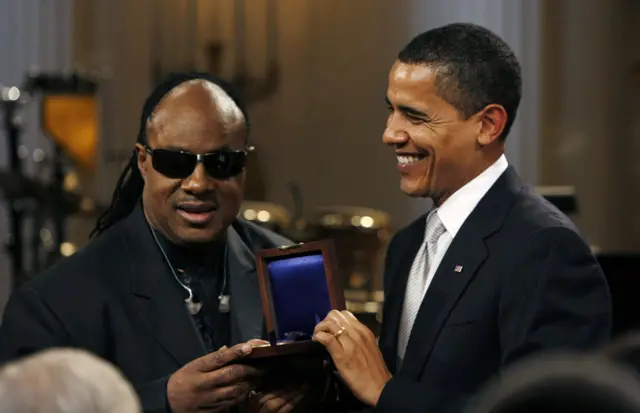 Stevie Wonder and Barack Obama