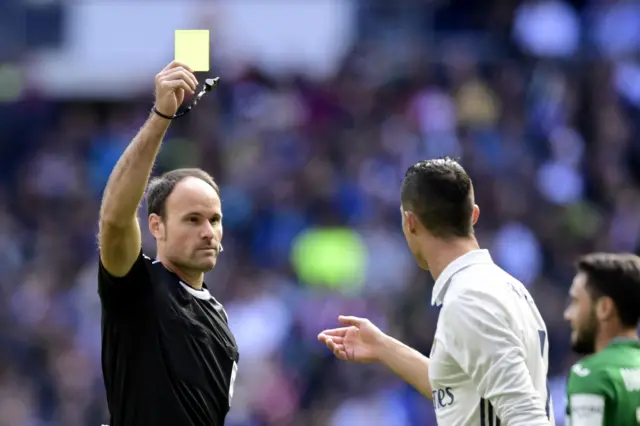 A yellow card for Ronaldo