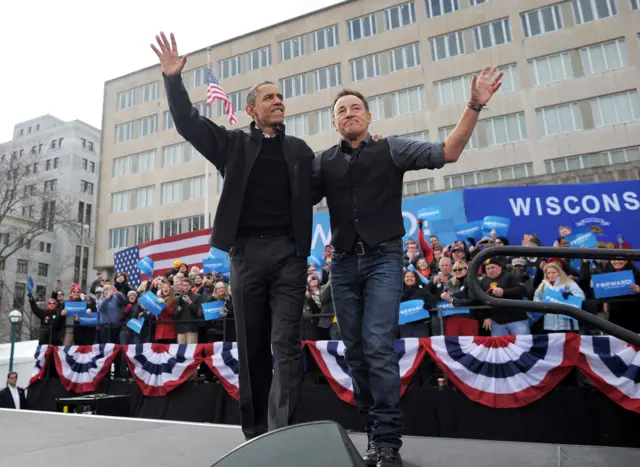 Bruce Springsteen (right) and President Barack Obama