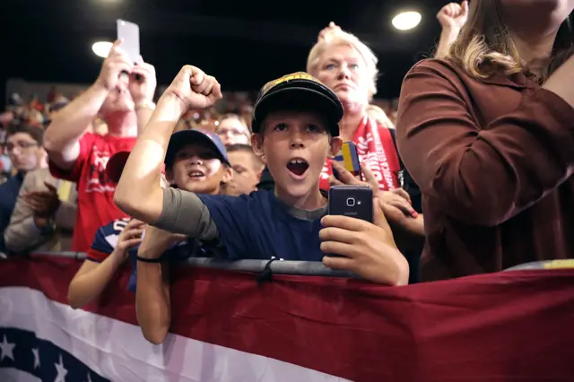 Trump supporters at his rally in Sarasota, Florida