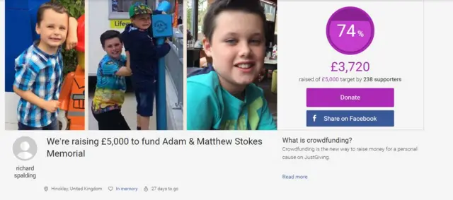 Stokes family fundraising page