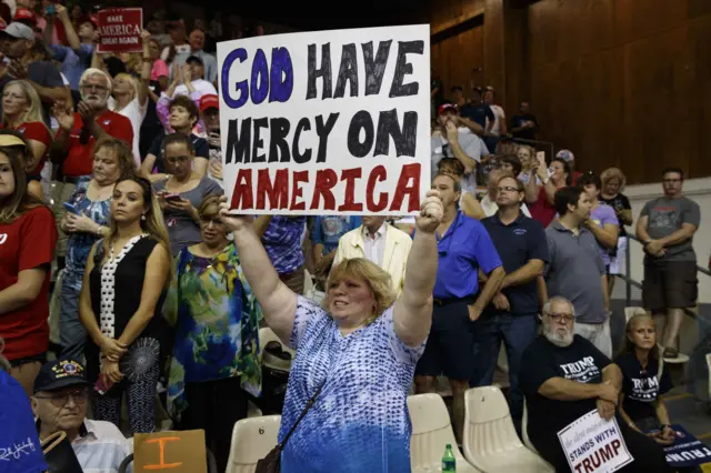 Trump supporters at his rally in Sarasota, Florida