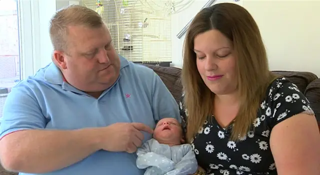 Baby Teddie and his parents