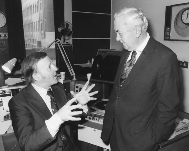 Sir Jimmy Young with Harold Wilson in 1976