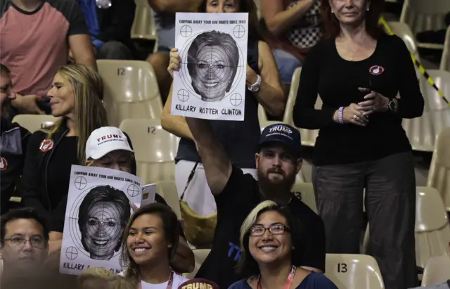 Trump supporters at his rally in Sarasota, Florida