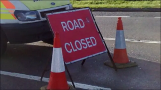 Road closed sign