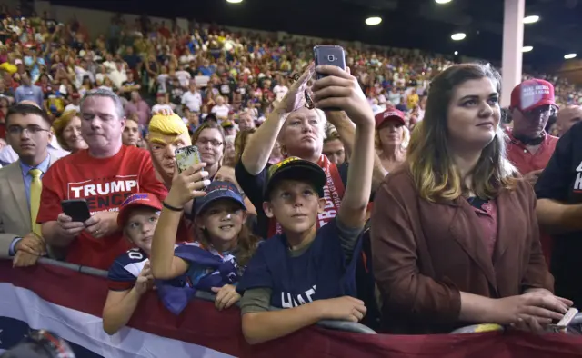 Trump supporters at his rally in Sarasota, Florida