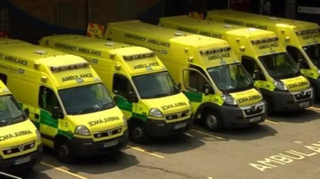 Parked ambulances generic image