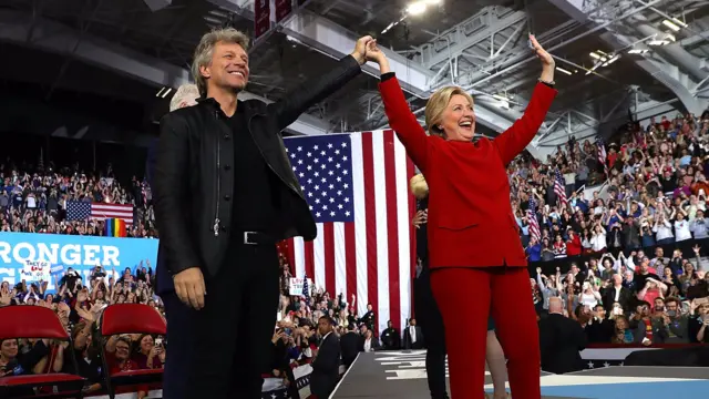 Hillary Clinton and Jon Bon Jovi