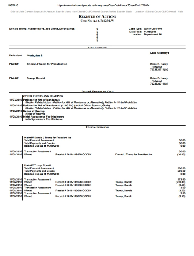 full text of suit from Clark County website