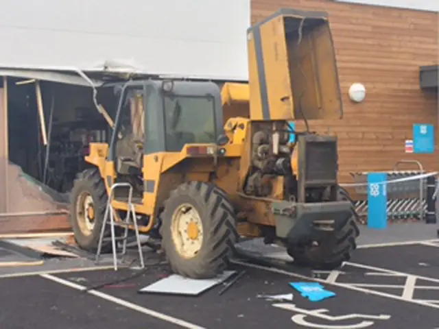 Fork lift used in cash machine raid