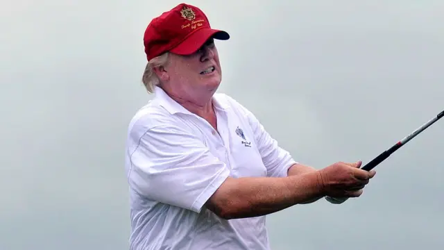 Donald Trump plays golf