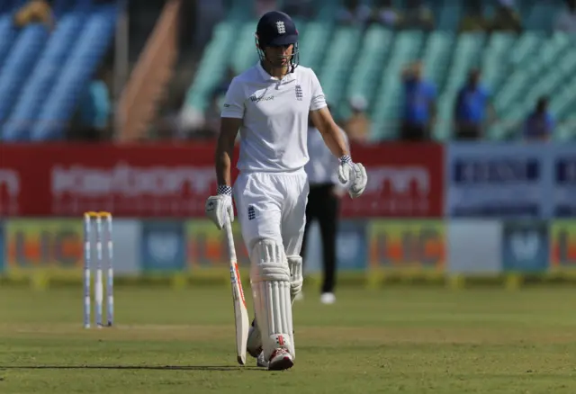 Alastair Cook is dismissed