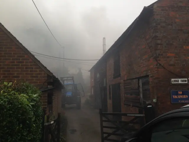 Farm on fire