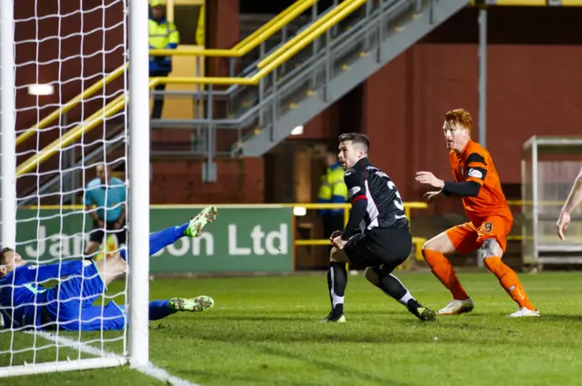 Simon Murray scores for Dundee United against Dunfermline