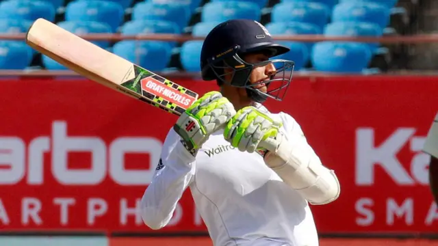 Haseeb Hameed misses a shot