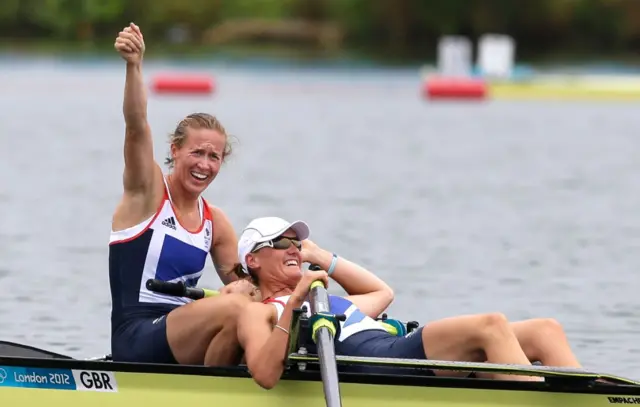 Helen Glover and Heather Stanning. Pic: AP