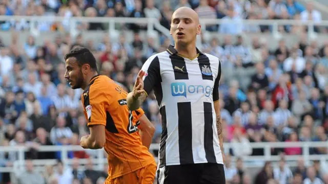 Jonjo Shelvey and Romain Saiss