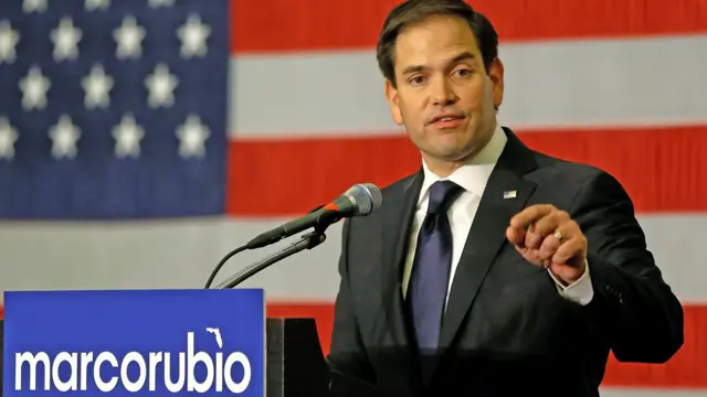 Marco Rubio speaks at a primary election party in Kissimmee, Florida - 30 August 2016