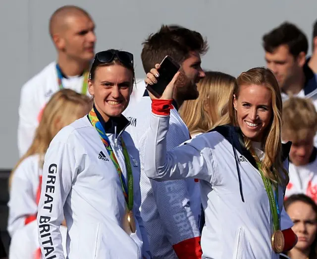 Heather Stanning and Helen Glover. Pic: PA