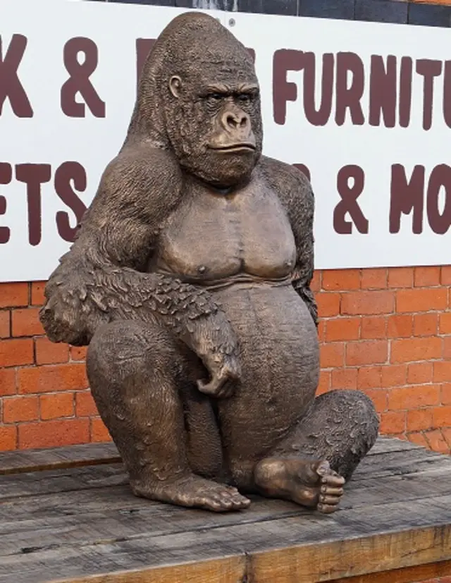 Model of a seated silverback gorilla