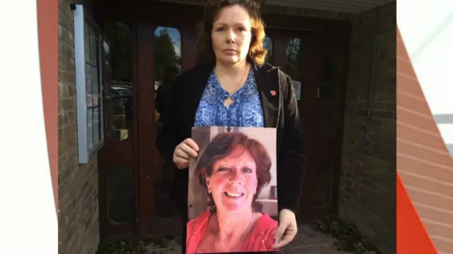 Helen Boden with photo of Susan Norman