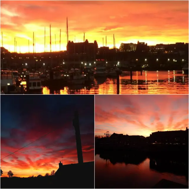 Red sky over Scarborough, Strensall and York.