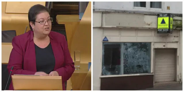 Jackie Baillie and Dumfries town centre